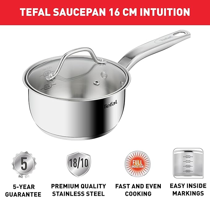 Tefal Intuition Saucepan 16cm Stainless Steel Induction